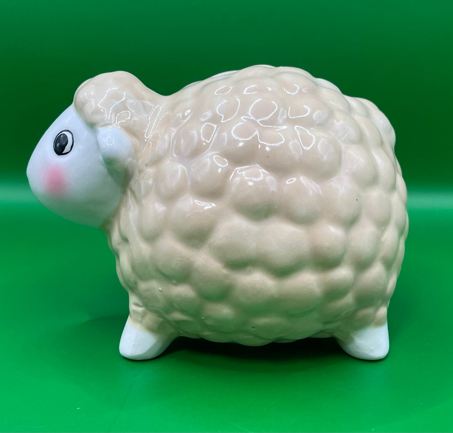 Spaarpot Sheep wit/beige aardenwerk