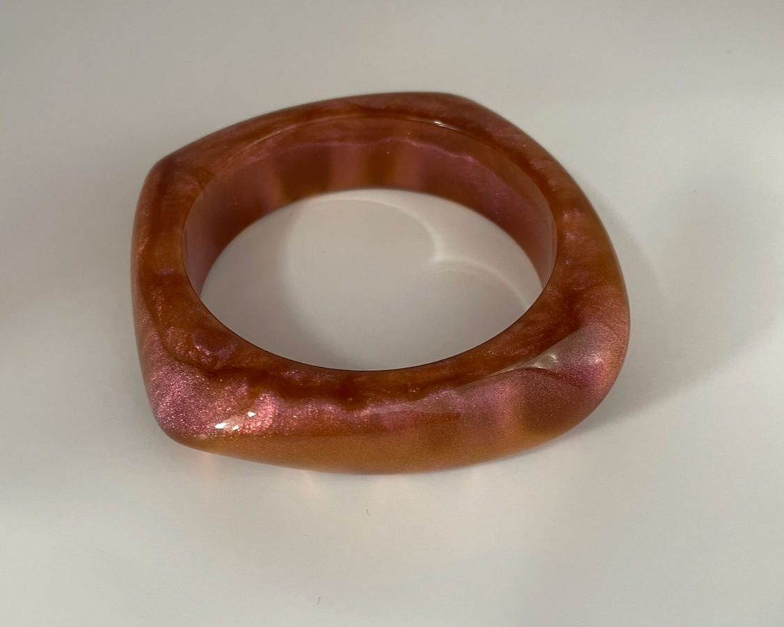 Sterrestof roze/bruin handgemaakt ( binnenmaat 6,7 cm )