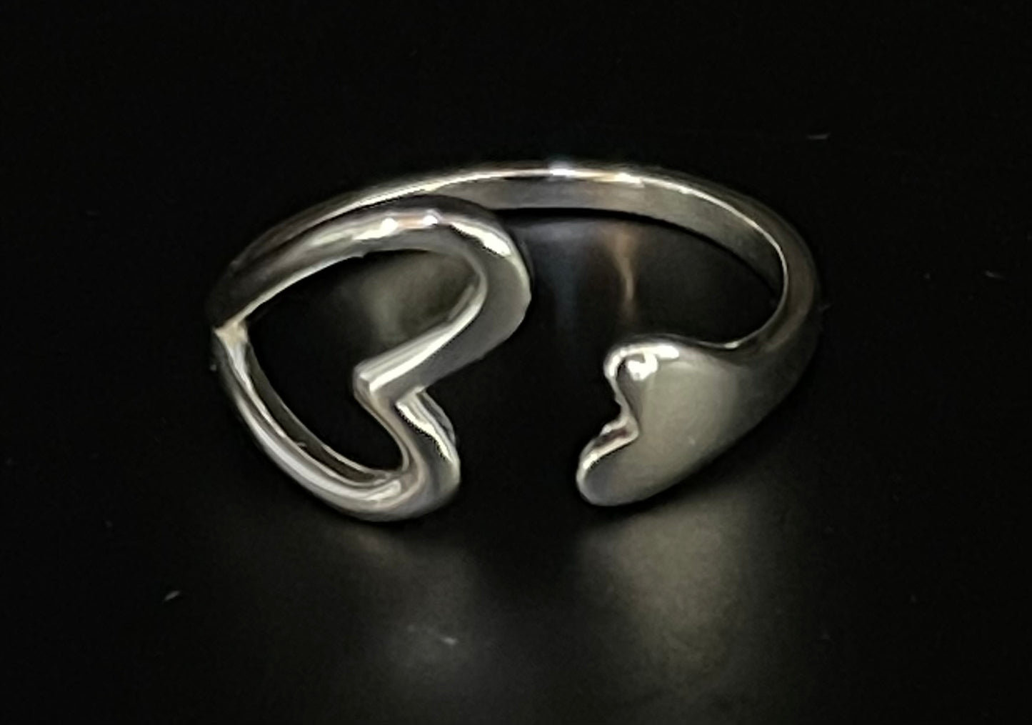 Ring zilver 925 twee hart