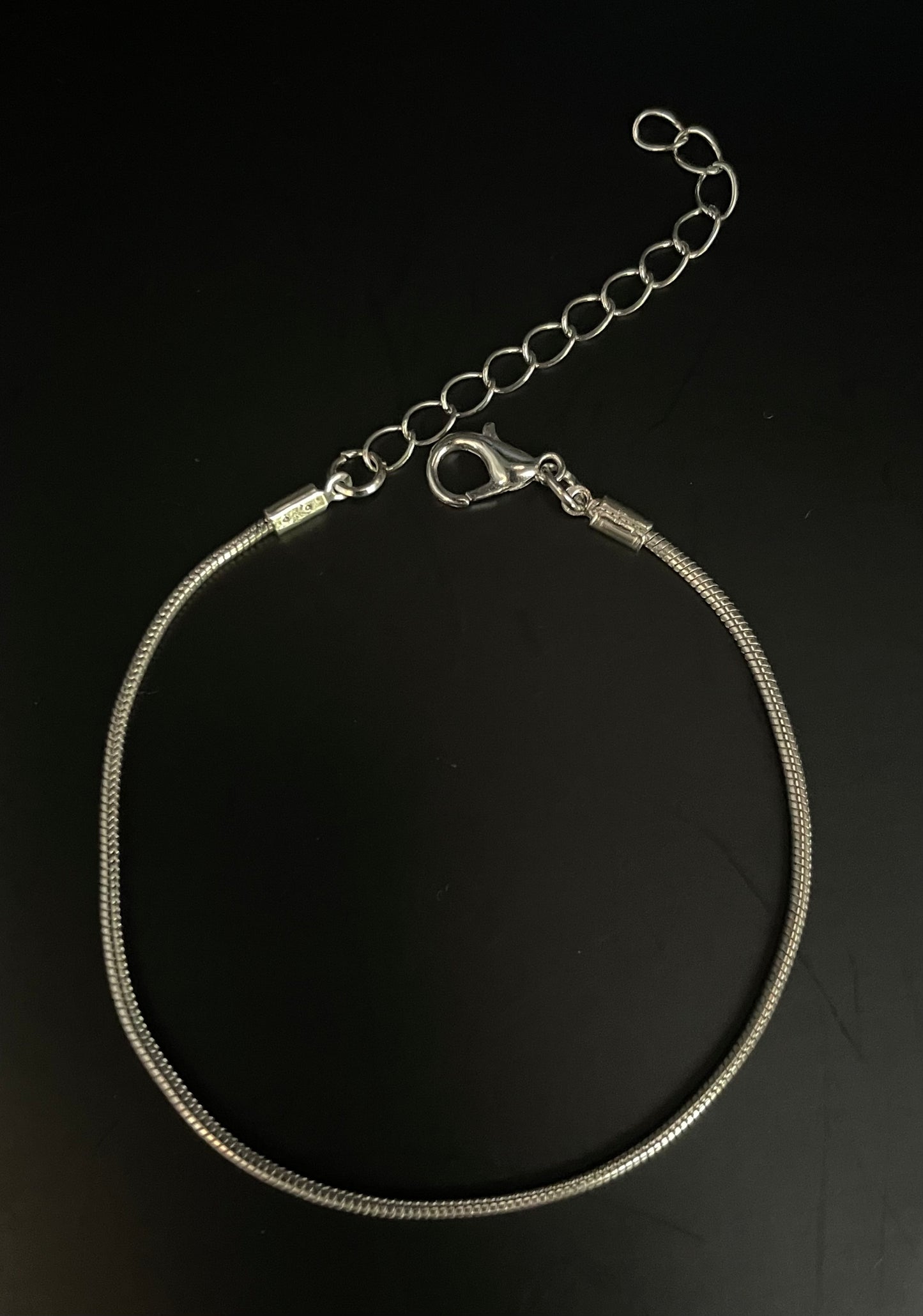 Armband zilver rond mini 18 plus 5 cm