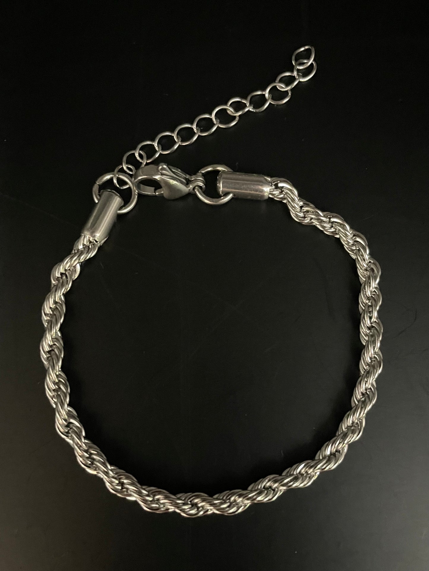 Armband zilver draai schakel grof 18 plus 5 cm