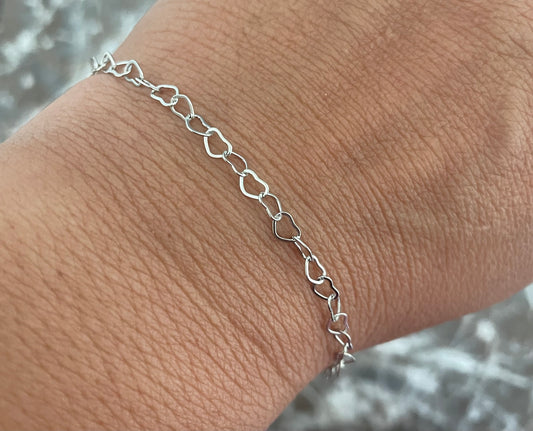 Armband LOVE 18 plus 5 cm zilver