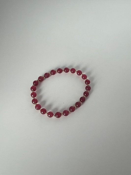 Stretch armband bordeaux rood