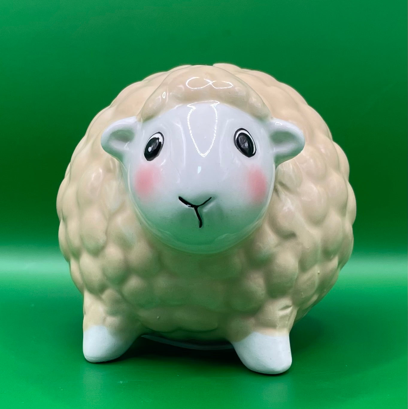 Spaarpot Sheep wit/beige aardenwerk