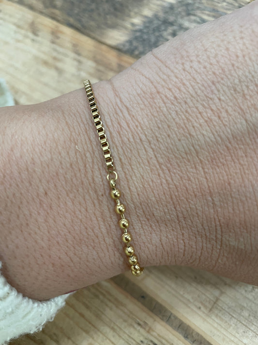 armband schakel vier/rond gold