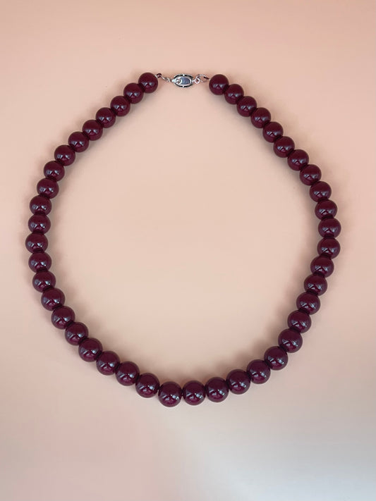 kralen ketting bordeaux