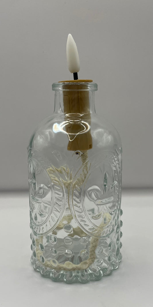 LED olielamp glas (incl.batterij) 13 x 6,5 cm