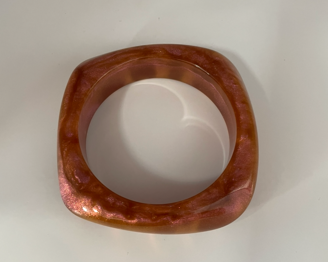Sterrestof roze/bruin handgemaakt ( binnenmaat 6,7 cm )