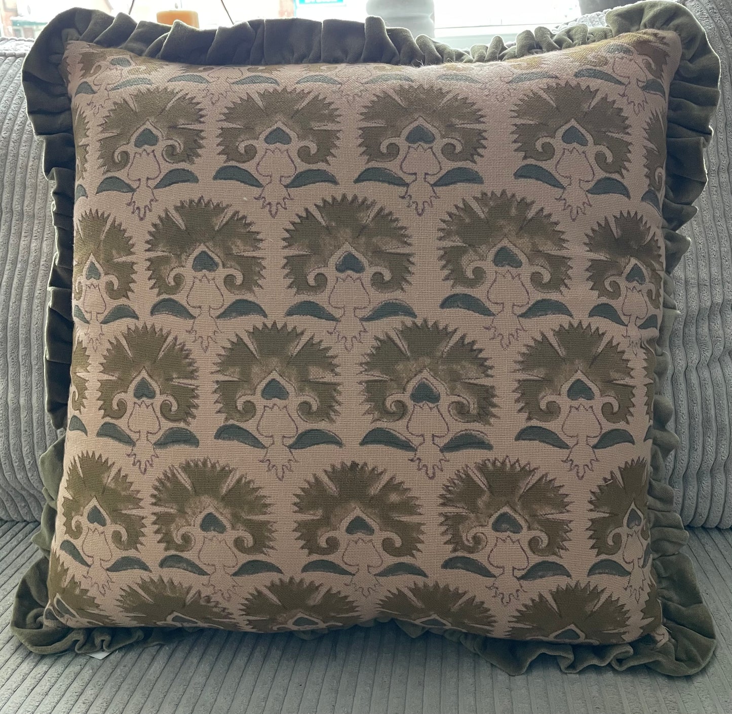 kussen floral roezel rosewood 45x45 cm incl.binnen kussen