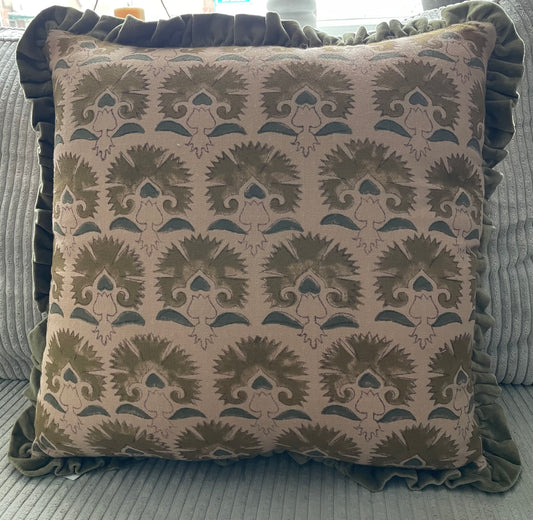 kussen floral roezel rosewood 45x45 cm incl.binnen kussen