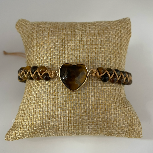 Handgemaakte armband verstelbaar kralen zijn voor en achterzijde zichtbaar