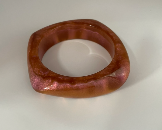 Sterrestof roze/bruin handgemaakt ( binnenmaat 6,7 cm )
