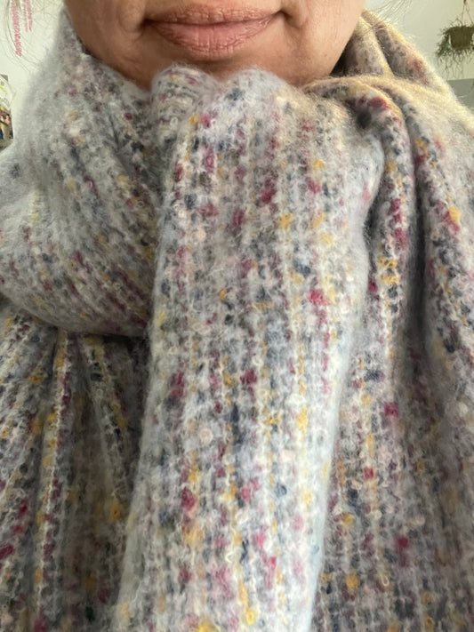 sjaal pastel lila gemaileerd xxl eef