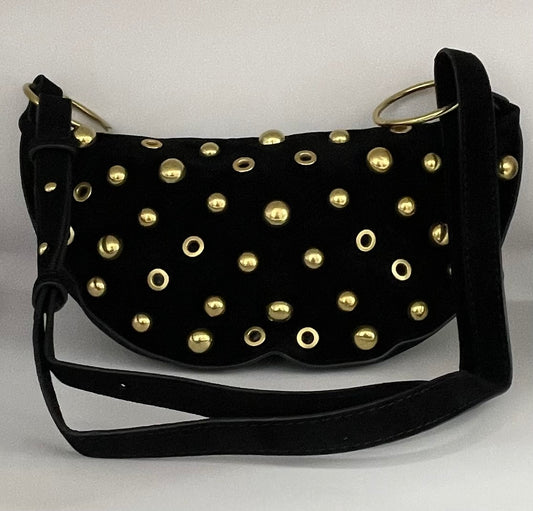 Schoudertas/crossbody metalen accenten verstelbare band voelt als suéde 30 x 8 x 16 verstelbare hengsel