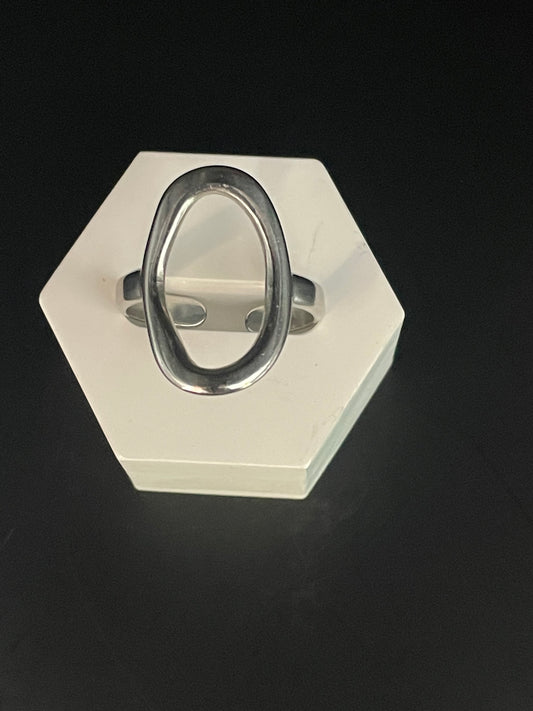 Ring rond zilver verstelbaar