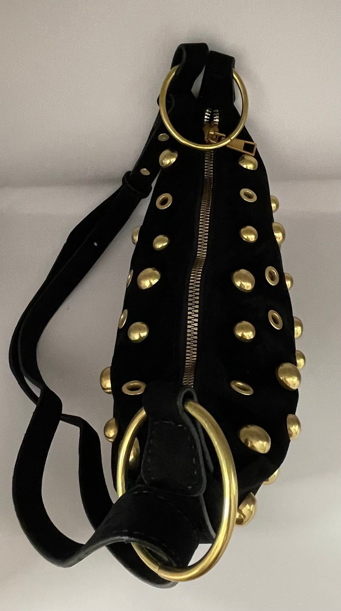 Schoudertas/crossbody metalen accenten verstelbare band voelt als suéde 30 x 8 x 16 verstelbare hengsel