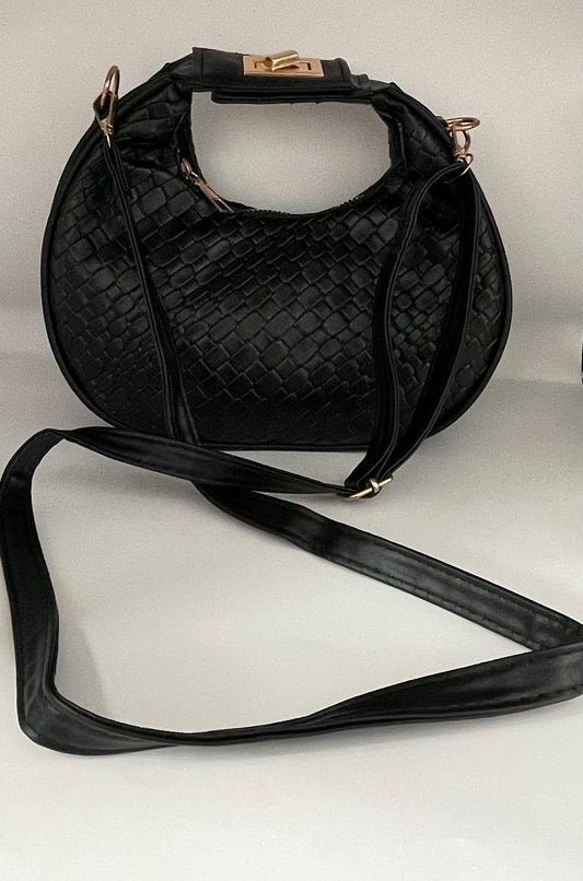 Handtas/crossbody tas krokostructuur 22 x 6 x 14  cm