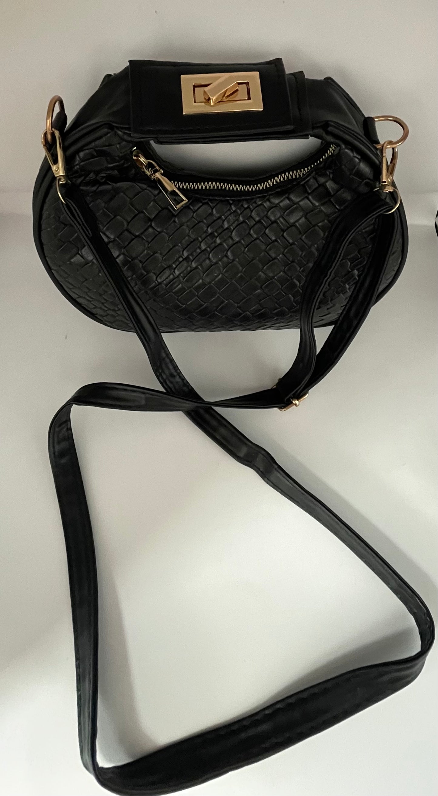 Handtas/crossbody tas krokostructuur 22 x 6 x 14  cm