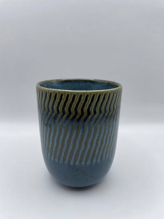 Mosgroen/blauw mok