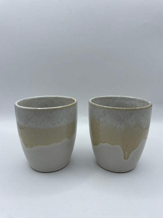 Set koffie mokken beige tintjes koffie lava
