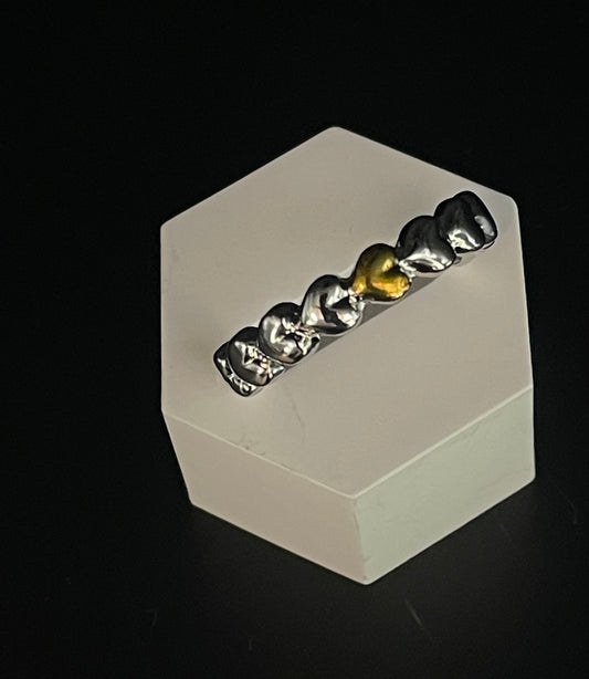 Ring mini hart een goud zilver 2 cm