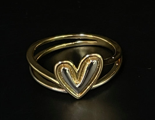 ring goud /zilver 2 cm