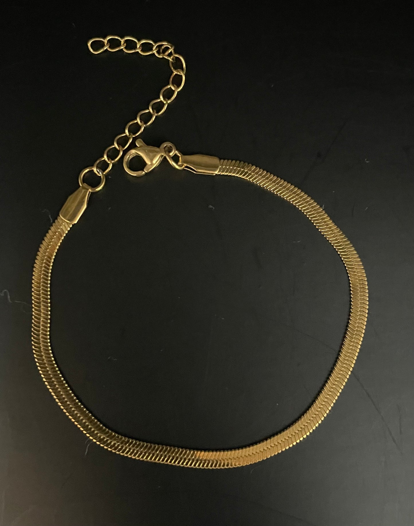 Armband goud 17,8 plus 5 cm 3mm b plat