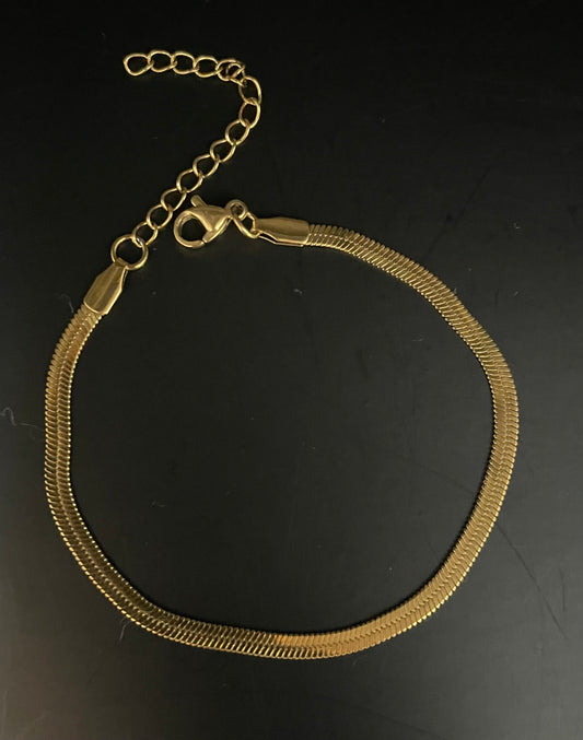 Armband goud 17,8 plus 5 cm 3mm b plat