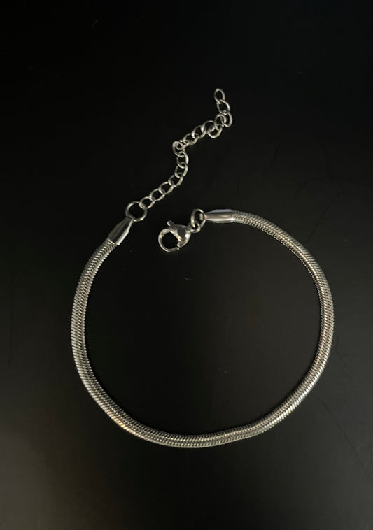 Armband zilver schakel fijn bol 17,8 plus 4,5 2mm b