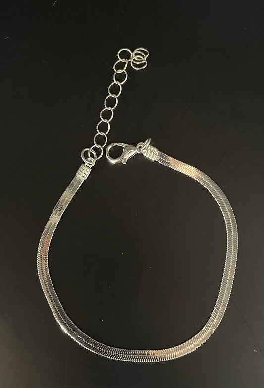 Armband zilver 18,3 plus 5 3mm b plat