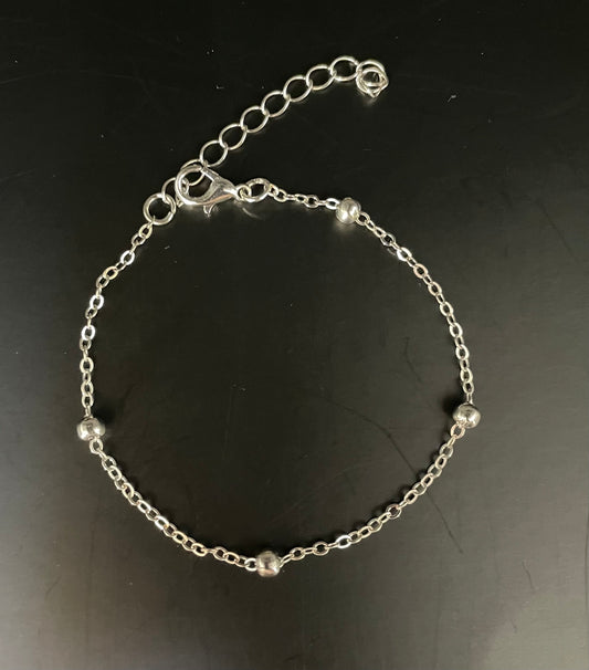 Armband zilver schakel oog bal 18 plus 5,5