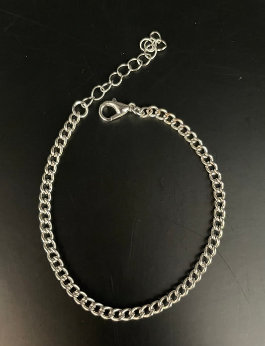 Armband zilver grote schakel 3 mm    18 plus 5 cm