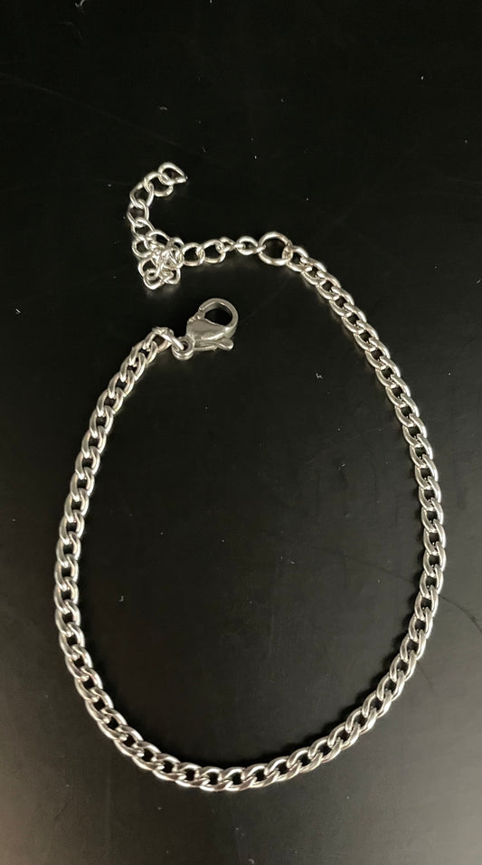 Armband schakel zilver 2mm   18 plus 5 cm