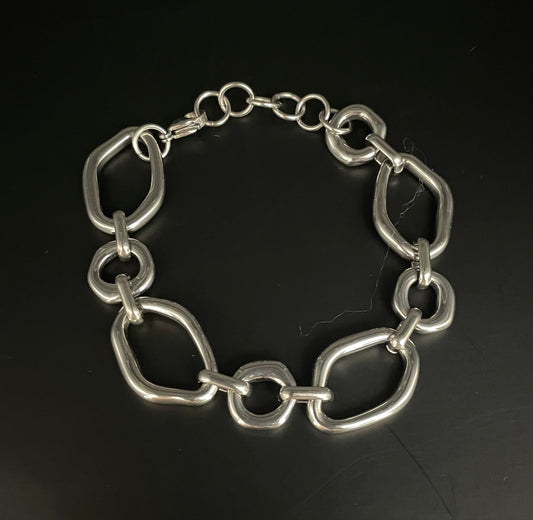 Armband geometrische vorm 18 plus 4 cm stainless steel