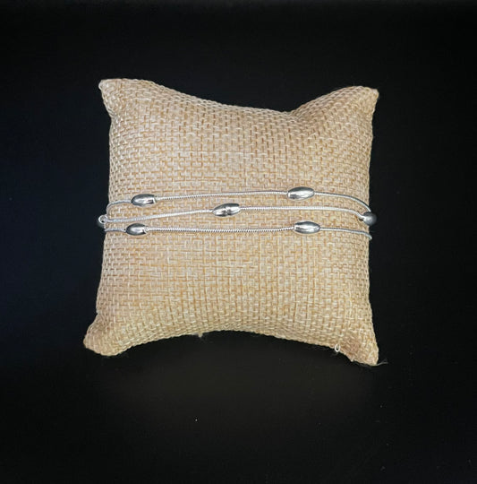 armband zilver  ovaal bol  20,3 cm