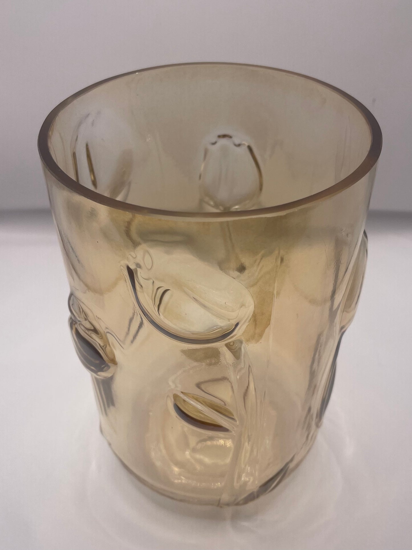 Vaas/windlicht 3d  Fem luster amber 18,5 x 12 cm