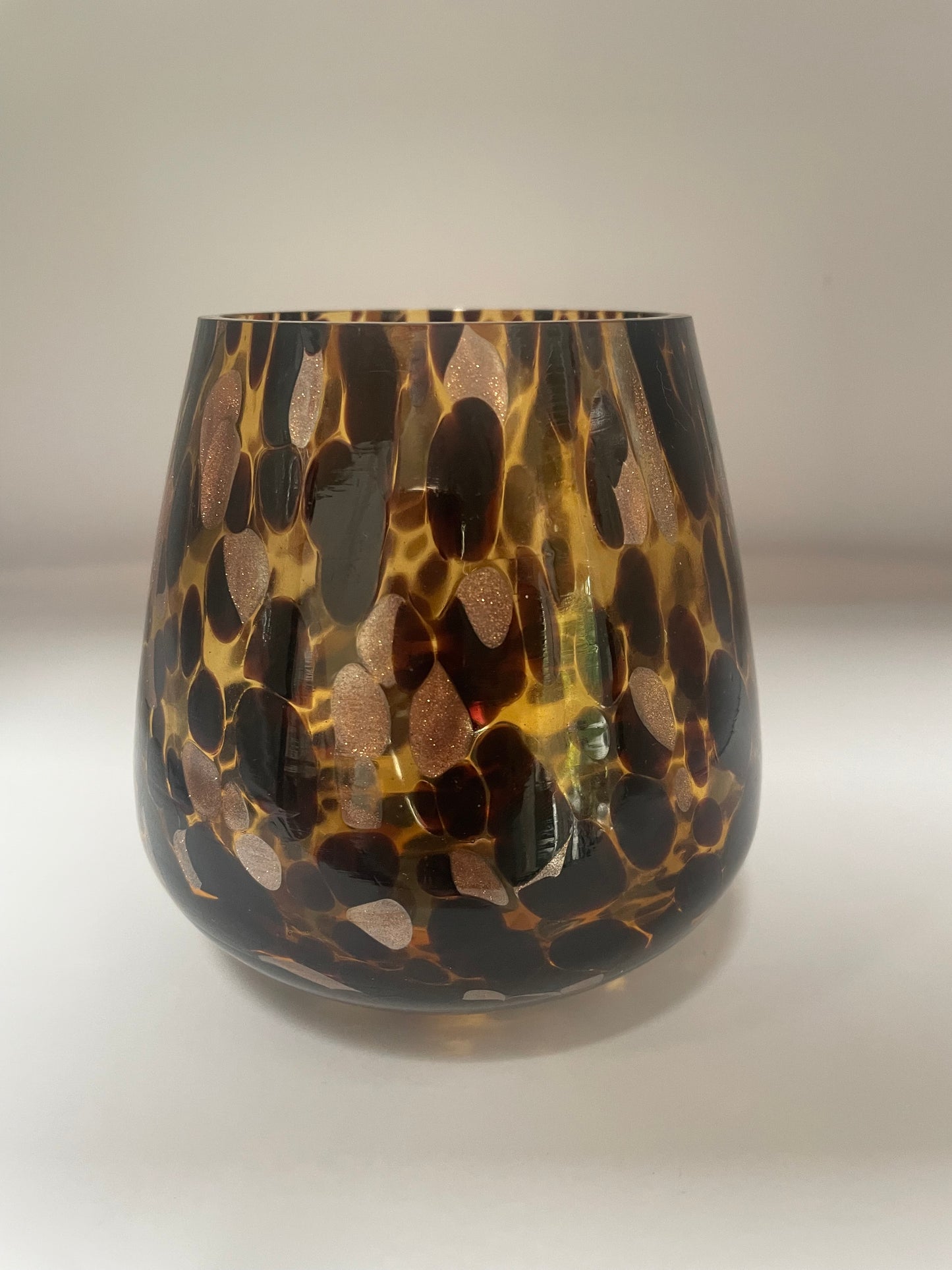 Windlicht Neva bruin/goud/glitter 10,5 h x 10,5 b